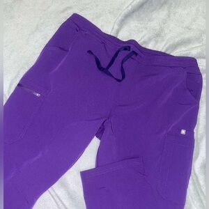 Figs Yola Skinny Scrub Bottoms Pants Purple XL Petite